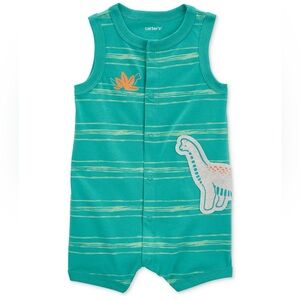 Carter’s 3M Snap Bottom Tank Top Shorts Green Dinosaur Snap-Up One Piece Romper